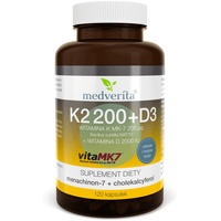 Vitamin K2 MK-7 100mcg + D3 2000IU MEDVERITA gesunde Gelenke 120 Kapseln