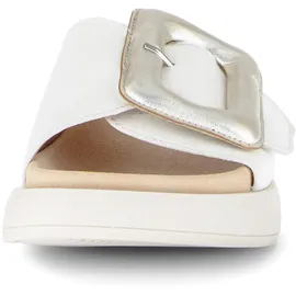 Gabor Pantolette GABOR Damen, Gr. 42, weiß, silber, Glattleder, Schuhe Pantolette,