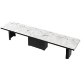Design Esstisch Tisch HE-444 Marmor - Schwarz Hochglanz XXL ausziehbar 160 bis 412 cm - Weiß