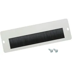 HMF 63329 Kabeldurchführung mit Bürsteneinsatz für 10 Zoll Serverschrank, außen, Lichtgrau