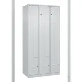 C+P Z-Spind Classic PLUS bodenstehend, 6 Abteile, HxBxT 185x90x50cm, Zylinderschloss, Hellgrau/Hellgrau von PROREGAL
