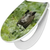 Banjado Premium Toilettendeckel Mit Absenkautomatik WC-Sitz Soft Close Hygienischer Klodeckel Duroplast Mit Motiv Wildschwein