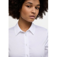 Eterna Satin Shirt Bluse in weiß unifarben, weiß, 40
