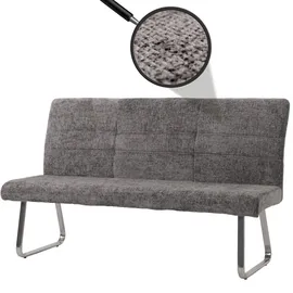 Mendler Sitzbank HWC-G55 Chenille Dunkelgrau 180 x 40 x 48 cm