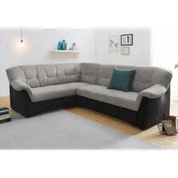 DOMO collection Ecksofa »Sarafina L-Form«, wahlweise mit Bettfunktion, optional mit Federkern, schwarz-weiß