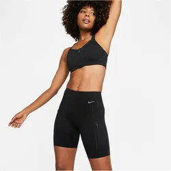 NIKE Go Firm-Support Mid-Rise 8" kurze Tights mit Taschen Damen 010 - black/black L