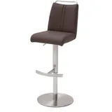 Robas Lund Barhocker Braun Leder drehbar 360°, Barstuhl höhenverstellbar, Giulia A