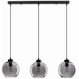 Nova Luce Palmer 3-flg. 70 cm schwarz, Rauchiggrau