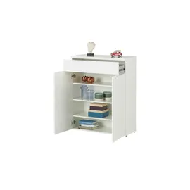 Die Möbelfundgrube Schuhschrank 83 x 102 x 36 cm 2 Türen / weiß hochglanz