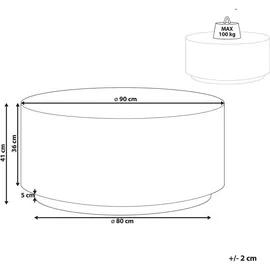 Beliani Beliani, Couchtisch, Weiß, Keramik, 90x41x90 cm, Wohnzimmer, Wohnzimmertische, Couchtische