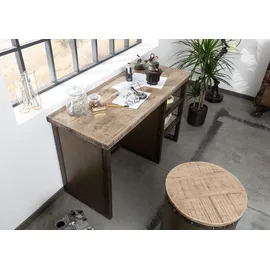 MASSIVMOEBEL24.DE Schreibtisch Mango122x52x76 braun lackiert HEAVY INDUSTRY #257