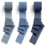 CHUQING 38mm x 6m Geschenkband Schleifenband, 3 Rollen,Blau,Chiffon,Festival Bänder für Geschenkverpackung,Hochzeit,Blumenstrauß