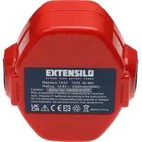 EXTENSILO 3x Akku kompatibel mit Makita 6233DWBE, 6228DW, 5630DWD,