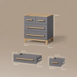 livinity® Mailo 80 x 88 cm Grau/Artisan