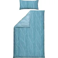 REDBEST Wendebettwäsche Microfaser-Satin blau Größe 135x200 cm (40x80 cm)