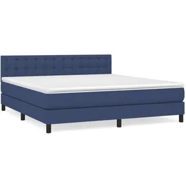 vidaXL Boxspringbett mit Matratze Blau 180x200 cm Stoff