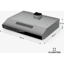 Klarstein Dunstabzugshaube 60cm, Abluft-Dunstabzugshaube, Dunstabzug mit Filter Spülmaschinenfest, LEDs & Touch-Bedienfeld, Leise Abzugshaube mit 175 m3/h Abluftleistung SenseControl integrierte Touch-Steuerung Edelstahl Acrylglasfront