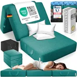 KESSER® Klappmatratze 75 x 195 x 15 cm Gästematratze 3-Fach faltbar zum Sitzhocker Faltmatratze Schaumstoff 25kg/m3 extra dick 15cm atmungsaktiv waschbar Abnehmbarer Bezug inkl. Camping Tragetasche