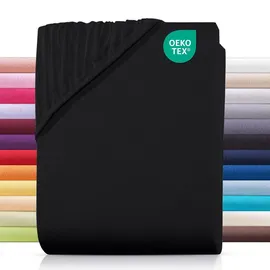 Carpe Sonno Spannbettlaken Jersey 90 x 200 - 200 x 200 cm schwarz