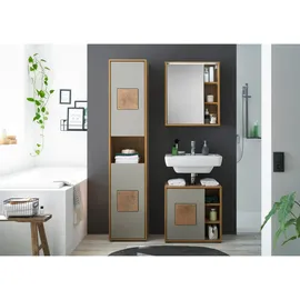 MID.YOU Greece Hochschrank 40 x 190 cm Grau Holz