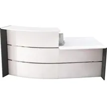 Kerkmann Empfangstheke BARI gebogen, weiß, anthrazit 231,0 x 122,5 x 112,0 cm