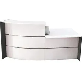 Kerkmann Empfangstheke BARI gebogen, weiß, anthrazit 231,0 x 122,5 x 112,0 cm