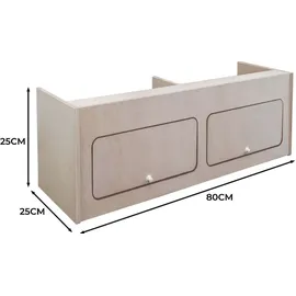 MonsterShop Hängeschrank 80 x 25 x 25 cm Braun
