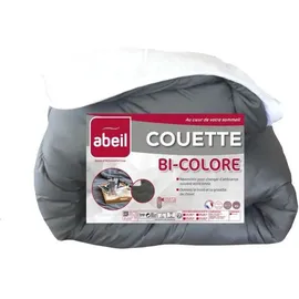 les tendances Abeil, Couette Bicolore – Weiß und Grau - Grau