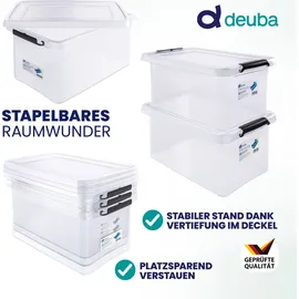 DEUBA Aufbewahrungsbox 39 x 26 x 58 cm 4-tlg. transparent/weiß