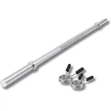 Lisaro® Langhantelstange mit Federverschlüssen – Ø 30 mm, 120/160 / 180 cm Länge, verchromter Stahl, bis 200 kg belastbar – Langhantel, Hantelstange, Hantel für Krafttraining & Home Gym