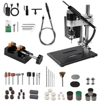 YUMILI Mini Tischbohrmaschine, 200W Standbohrmaschine, Ständerbohrmaschine Klein 4000rpm, 7 Gang Einstellbare, 775 Motor, Flexiblem Wellenaufsatz, Bohrhub 50mm für Holz, Metall, Kunststoff, Aluminium
