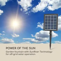 Blumfeldt Mantua Kaskadenbrunnen Gartenbrunnen 4 Stufen Akku 2,8W Solar LED Grau