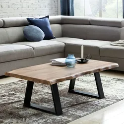 Kadima Design Couchtisch Massivholz Akazie - Modernes Design, Einzigartige Maserung, Handgefertigt, Einfache Montage. 115x60x40 cm