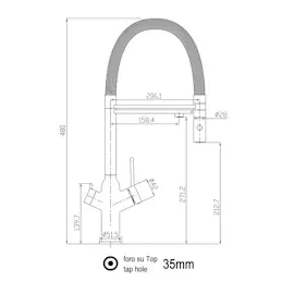 VIZIO BOD 3 Wege Wasserhahn Einhebelmischer Weiß