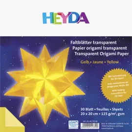 Heyda Faltblätter transparent 20 x 20 cm gelb 30 Blatt