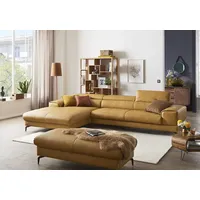W.Schillig Ecksofa "piedroo, Designsofa mit tollem Sitzkomfort, bequem und elegant, L-Form", gelb (kurkuma z69), B:343cm H:70cm T:193cm, Longlife Xtra-Leder Z69: Das feinnarbige, gedeckte Softleder Z69 besticht durch seine außergewöhnliche Weichheit im trendigen