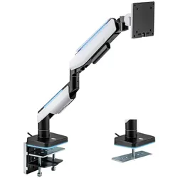 LogiLink BP0162 Gaming Monitorhalterung, 17-49", Gasdruckfeder, Beleuchtungseffekt