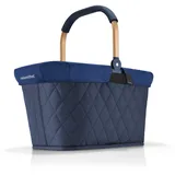 Reisenthel Set carrybag frame rhombus midnight gold mit Cover dark blue Stabiler Einkaufskorb mit praktischer Innentasche – Elegantes und wasserabweisendes Design