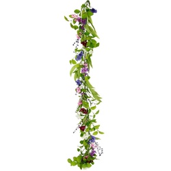 Kunstblume Blütenranke, I.GE.A., Höhe 150 cm, Blumenranke Stiefmütterchenranke Girlande EfeuRaum Wand Hochzeit lila