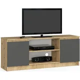 akord furniture factory AKORD Fernsehkommode 140cm Eiche Artisan Graphit B140 x H55 x T40 Cm