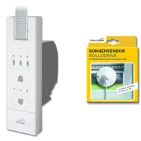 Schellenberg 22765 Elektrischer Gurtwickler RolloDrive 65 Standard + Sonnensensor 02266, System Maxi für 23 mm Gurtbreite, Rolladenantrieb