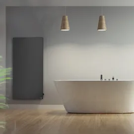 VASNER Konvi VE Schwarz, Hybrid Elektroheizung mit Thermostat 900 Watt,