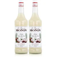 Monin Sirup Cocos 1L - Cocktails Milchshakes Kaffeesirup (2er Pack)