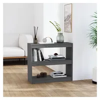 Furnicato Bücherregal/Raumteiler Grau 80x30x71,5 cm Massivholz Kiefer,