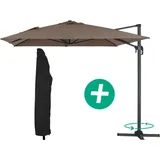 Ampelschirm Aus Alu "sun 4" - Rechteckig - 3 X 4 M + Schutzhülle - Taupe