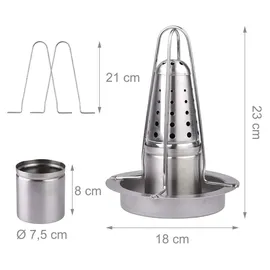 Relaxdays Hähnchenhalter 18 cm Edelstahl Silber
