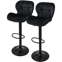 ML DESIGN modern liv 2er Set Barhocker Höhenverstellbar Drehbar Barstuhl Samt Bistrohocker Fußstütze