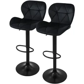 ML DESIGN modern liv 2er Set Barhocker Höhenverstellbar Drehbar Barstuhl Samt Bistrohocker Fußstütze