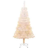 vidaXL Künstlicher Weihnachtsbaum Schillernde Spitzen Weiß 150 cm PVC