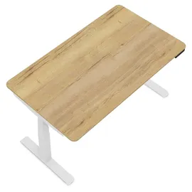 assmann büromöbel ASSMANN Elektrisch höhenverstellbarer Kinderschreibtisch JUNIOR Curved Eiche Natura Weiß, Memoryfunktion, Kollisionsschutz, 2-fach-Motorik - Braun